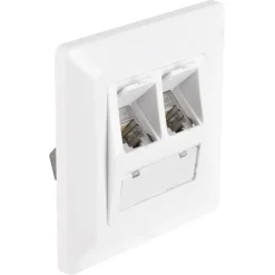 Inbouw Schakelmateriaal|Stopcontacten & Overige Contactdozen > Q-link FTP contactdoos CAT7 inbouw dubbelvoudig 8 polig RJ45