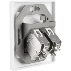 Inbouw Schakelmateriaal|Stopcontacten & Overige Contactdozen > Q-link FTP contactdoos CAT7 inbouw dubbelvoudig 8 polig RJ45