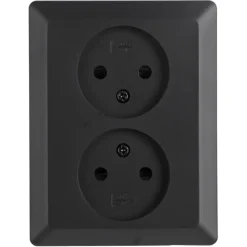 Inbouw Schakelmateriaal|Stopcontacten & Overige Contactdozen > Q-link Inbouw Dubbel Stopcontact Zwart