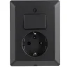 Inbouw Schakelmateriaal|Stopcontacten & Overige Contactdozen > Q-link Inbouw Enkel Geaard Stopcontact met Schakelaar Zwart
