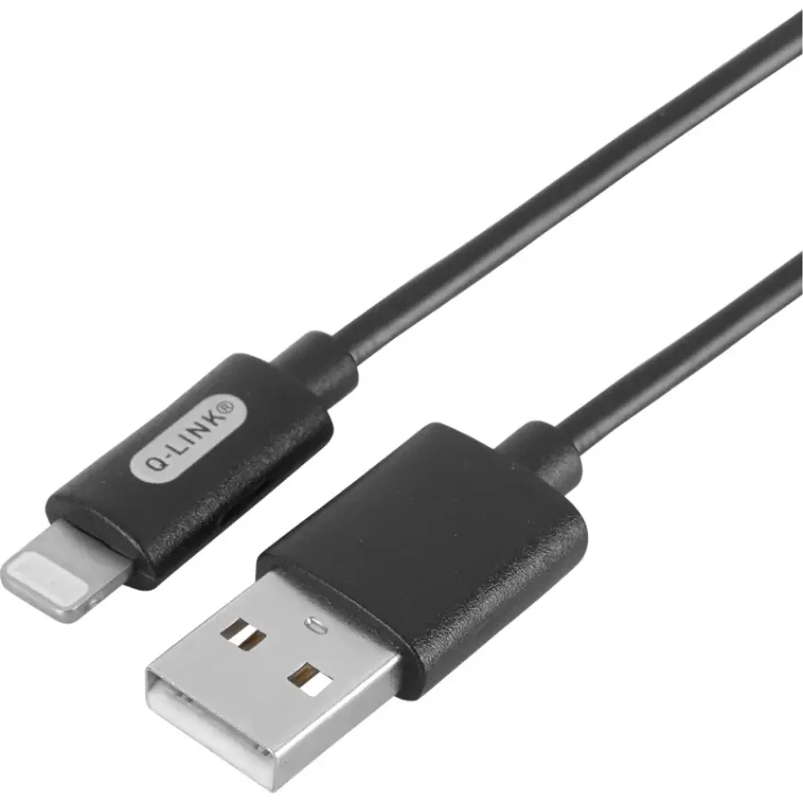 Computeraccessoires > Q-link laadsnoer Iphone USB-A kabel 1 meter zwart