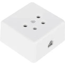Opbouw Schakelmateriaal|Stopcontacten & Overige Contactdozen > Q-link telefoon contactdoos opbouw modulair 4 polig wit