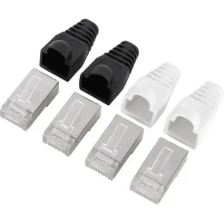 Audio & Video Accessoires > Q-link UTP connector 4x/kap RJ45 2x zwart wit 8 stuks