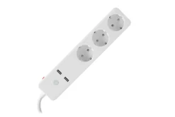 Stekkerdozen > Qnect Wifi Stekkerdoos 3-voudig Wit 2X USB 1,5 M Snoer EU TYPE NL/ BE