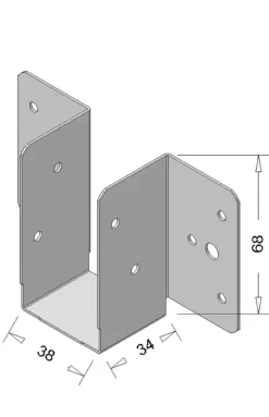 Houtverbinders|Houtverbinders > Geen Regeldrager 38x34x68 mm verzinkt