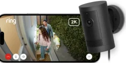 Elektronische Beveiliging > Ring Outdoor Camera Plus Plug-in Zwart 2K