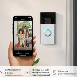 Intercoms & Deurbellen|Elektronische Beveiliging > Ring Video Deurbel Satijn Nikkel