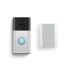 Intercoms & Deurbellen|Elektronische Beveiliging > Ring Video Deurbel Satijn Nikkel met Chime Bundel