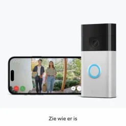 Intercoms & Deurbellen|Elektronische Beveiliging > Ring Video Deurbel Satijn Nikkel met Chime Bundel