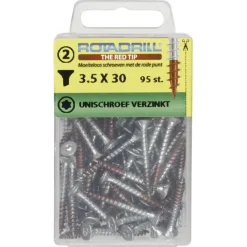 Rotadrill Torx schroeven platkop verzinkt 3,5x30 mm - 95 stuks