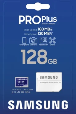 Computeraccessoires > Samsung Pro Plus Micro SD-Kaart Incl. SD-Adapter 128 GB