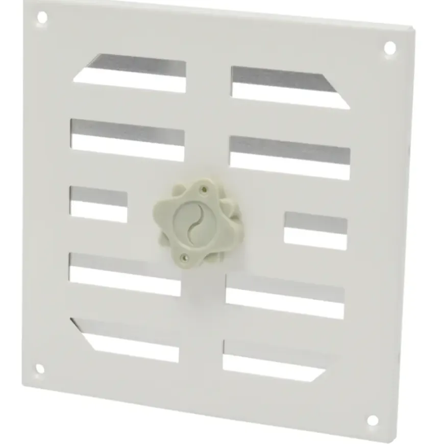 Sanivesk afsluitbaar schuifrooster aluminium wit 15,5x15,5 cm
