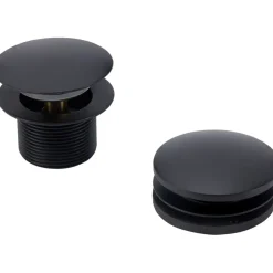 Sanivesk Afvoerplug Bad + Knop Zwart
