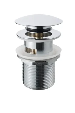 Afvoerbuizen & Hulpstukken > Sanivesk Afvoerplug Click Rond Chroom met Overloop 5/4"