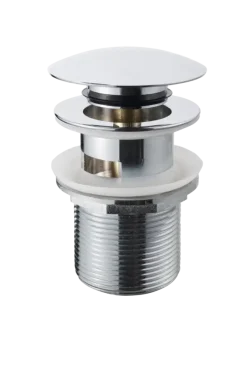 Afvoerbuizen & Hulpstukken > Sanivesk Afvoerplug Click Rond Chroom met Overloop 5/4"