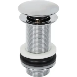 Afvoerbuizen & Hulpstukken > Sanivesk afvoerplug click 5/4" rond zonder overloop lang chroom
