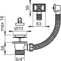 Afvoerbuizen & Hulpstukken > Sanivesk Afvoerplug 6/4 + Overloop