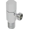 Sanitair Aansluitmateriaal > Sanivesk Hoekstopkraan Design Zeshoek 1/2"Mx1/2"M Chroom