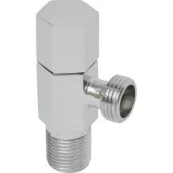 Sanitair Aansluitmateriaal > Sanivesk Hoekstopkraan Design Zeshoek 1/2"Mx1/2"M Chroom