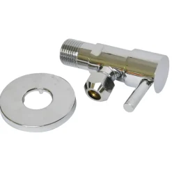 Sanitair Aansluitmateriaal > Sanivesk Hoekstopkraan + Rozet 1/2"x10mm Chroom