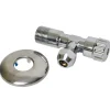 Sanitair Aansluitmateriaal > Sanivesk Hoekstopkraan + Rozet 1/2"Mx10mm Chroom