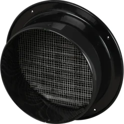 Sanivesk inbouw schoepenrooster rond aluminium zwart Ø100mm