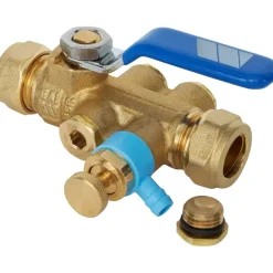 Toevoerbuizen & Hulpstukken > Sanivesk Keerklep EA Controleerbaar + Aftap Knel 15mm