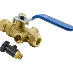 Sanitair Aansluitmateriaal > Sanivesk Kogelkraan Knel + Aftap 12x12mm