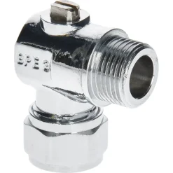 Sanitair Aansluitmateriaal > Sanivesk Kogelkraan Mini Haaks Knel 12mmx3/8"M Chroom