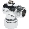 Sanitair Aansluitmateriaal > Sanivesk Kogelkraan Mini Haaks Knel 15mmx3/8"M Chroom