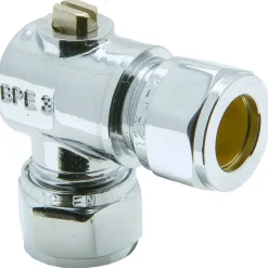 Sanitair Aansluitmateriaal > Sanivesk Kogelkraan Mini Haaks Knel 15x15mm Chroom