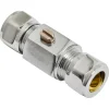 Sanitair Aansluitmateriaal > Sanivesk Kogelkraan Mini Recht Knel 15mmx3/8"M Chroom