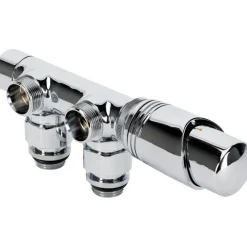 Sanivesk Luxe Radiator Onderblok Set Haaks Chroom
