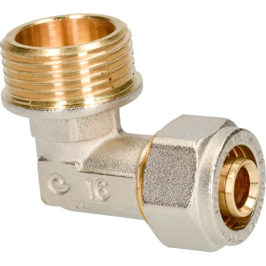 Sanitair Aansluitmateriaal > Sanivesk Meerlagen Knel Knie Overgang 16mmx3/4"M