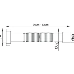 Afvoerbuizen & Hulpstukken > Sanivesk Moduflex 5/4x32mm 36-82cm Wit