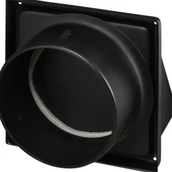 Sanivesk overdrukrooster met kap RVS zwart Ø 150 mm
