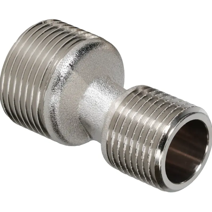 Sanitair Aansluitmateriaal > Sanivesk S-Koppeling 3/4"Mx1/2"M Chroom 2 stuks