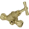 Sanitair Aansluitmateriaal > Sanivesk Stopkraan Knel + Aftap 12x12mm