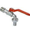 Sanitair Aansluitmateriaal > Sanivesk Tapkraan Hendel + Slangkoppeling 3/4"Mx3/4"M Nikkel