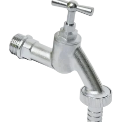 Sanitair Aansluitmateriaal > Sanivesk Tapkraan + Slangkoppeling 1/2"Mx3/4"M Chroom