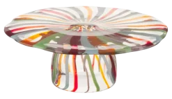 Schaal glas multicolor op voet