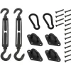 Schaduwdoek montage set 8mm RVS Zwart
