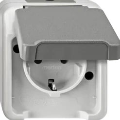 Buiten Schakelmateriaal|Opbouw Schakelmateriaal > Schneider Electric Aquastar spatwaterdicht Stopcontact Enkel RA