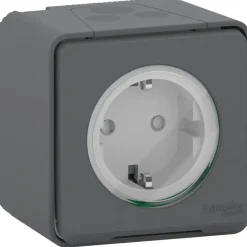 Buiten Schakelmateriaal|Opbouw Schakelmateriaal > Schneider Electric Mureva Styl wandcontactdoos 1-voudig IP55 antraciet