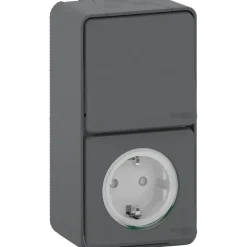 Buiten Schakelmateriaal|Opbouw Schakelmateriaal > Schneider Electric Mureva Styl combinatie wandcontactdoos/wisselschakelaar IP55 antraciet