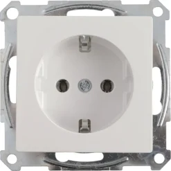 Inbouw Schakelmateriaal|Stopcontacten & Overige Contactdozen > Schneider Electric Schneider Merten System-M Enkel Geaard Stopcontact Actief Wit