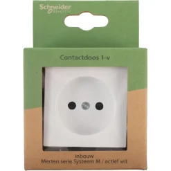 Inbouw Schakelmateriaal|Stopcontacten & Overige Contactdozen > Schneider Electric Schneider Merten System-M Enkel Stopcontact Actief Wit