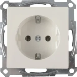 Inbouw Schakelmateriaal|Stopcontacten & Overige Contactdozen > Schneider Electric Schneider Merten System-M Enkel Geaard Stopcontact Polarwit