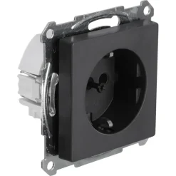 Inbouw Schakelmateriaal|Stopcontacten & Overige Contactdozen > Schneider Electric Schneider Merten System-M Enkel Geaard Stopcontact Antraciet