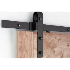 Scharnieren|Schuifdeurbeslag > STARX Schuifdeursysteem industrieel mat zwart complete set met hangrollen